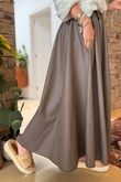 Made in Italy Runa Leather Look Skirt Earth